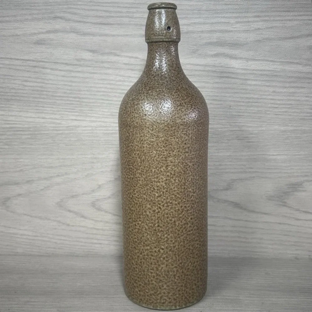 Vtg Max Kruger M K M German Stoneware Beer Bottle 0.75L Brown / Tan